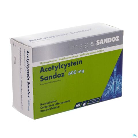 Acetylcysteïn Sandoz 600mg 60 Comprimés Effervescents