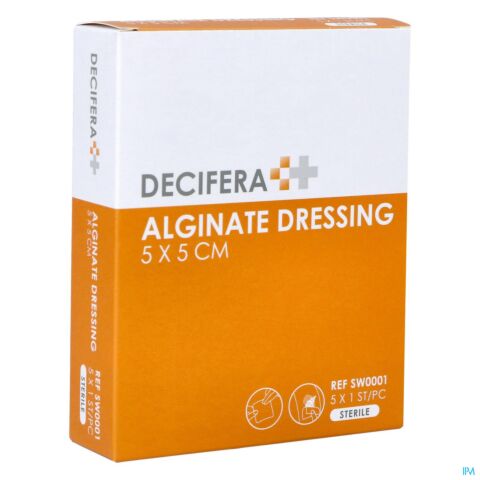 Decifera Alginate Dressing 5x 5cm 5