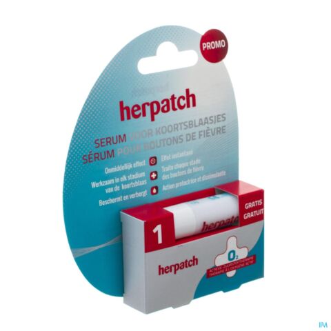 Herpatch Sérum Boutons de Fièvres Tube 5ml + Stick Préventif 4,8g Gratuit
