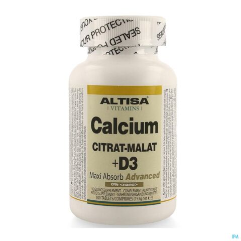 Altisa Calcium Citrate-malate + D3 Comp 100