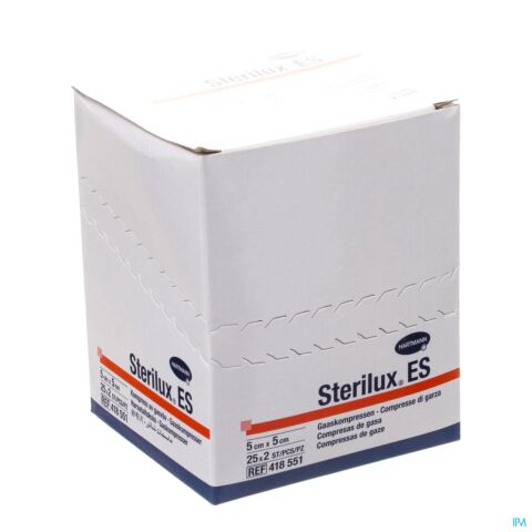 Hartmann Sterilux ES Compresses Stériles 8 Plis 5cmx5cm 25x2 Pièces