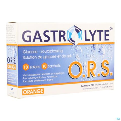 Gastrolyte O.R.S. Orange Solution de Glucose et de Sels 10 Sachets