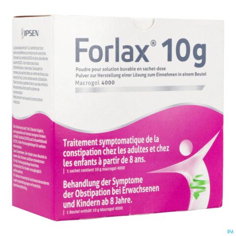 Forlax 10g Constipation Poudre pour Solution Buvable 20 Sachets