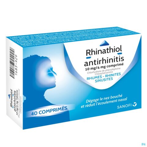 Rhinathiol Antirhinitis Rhumes Rhinites Sinusites 40 Comprimés