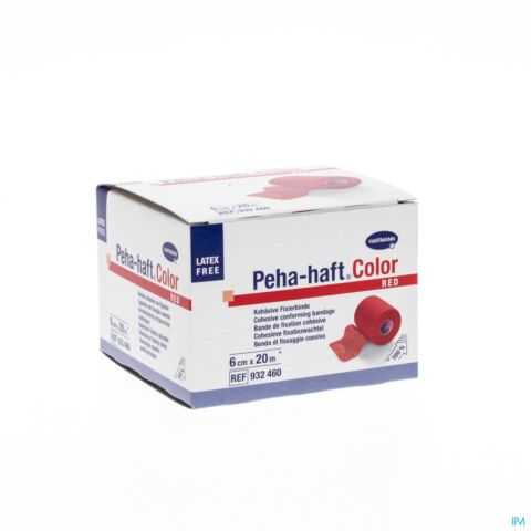 Hartmann Peha-Haft Color Sans Latex Rouge 6cmx20m 1 Pièce
