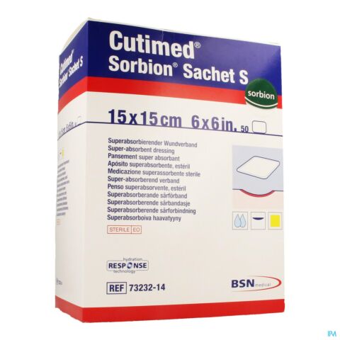 Cutimed Sorbion Sachet S 15,0x15,0cm 50 7323214