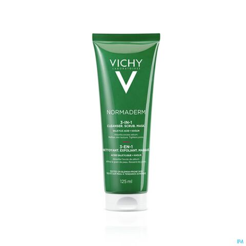 Vichy Normaderm Nettoyant Exfoliant Masque 3en1 Tube 125ml