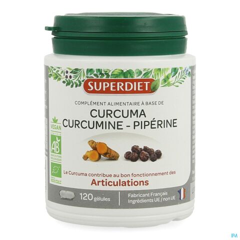 Superdiet Curcuma Curcumine Piperine Caps 120