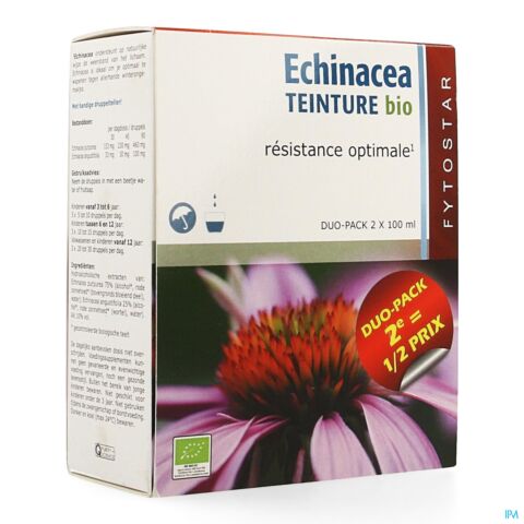 Fytostar Echinacea Teinture Bio Résistance Flacon PROMO Duo 2x100ml 2ème -50%