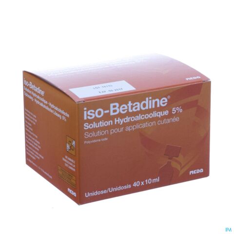 Iso-Betadine Solution Hydroalcoolique 5 % sol. cut. amp. 40 x 10 ml UD