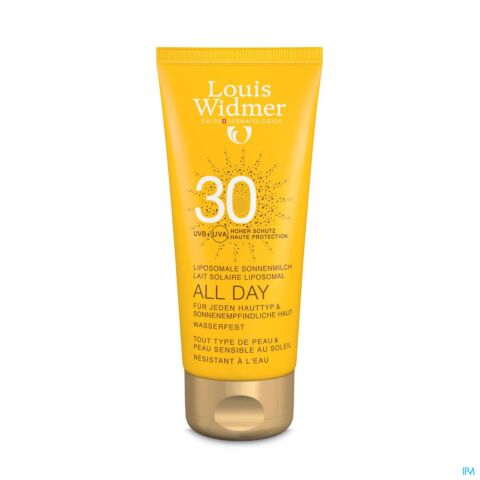 Louis Widmer Sun All Day Lait Solaire Liposomal Sans Parfum IP30 Tube 100ml