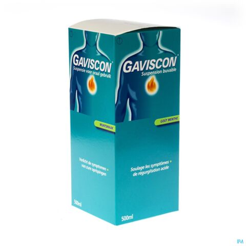 Gaviscon Anti-Reflux Suspension Buvable Goût Menthe Flacon 500ml