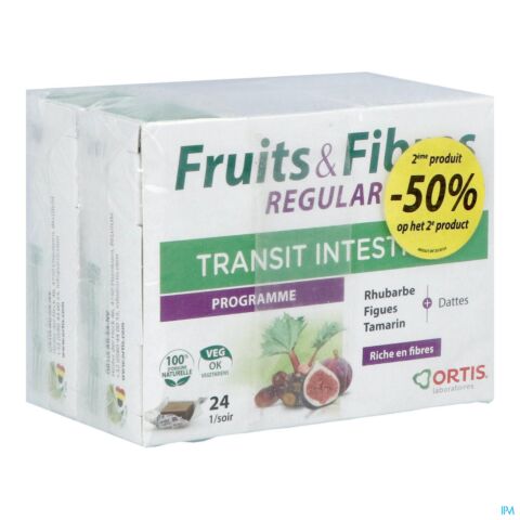 Ortis Fruits & Fibres Regular Cubes 2x24 2e -50%