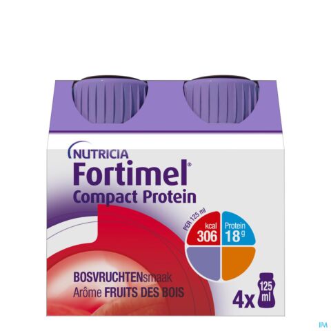 Fortimel Compact Protein Fruits Rouges Bouteille 4x125ml