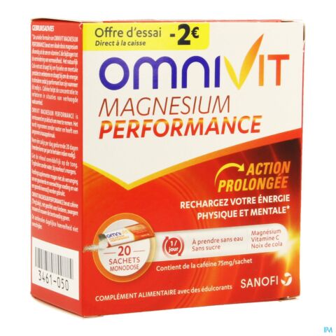 Omnivit Magnesium Performance Sach 20 Promo -2€