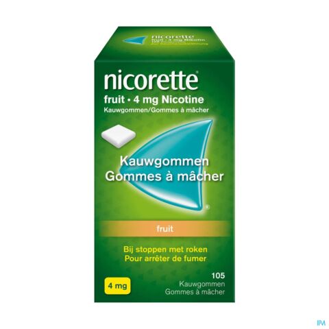 Nicorette Fruit 4mg Nicotine 105 Gommes à Mâcher
