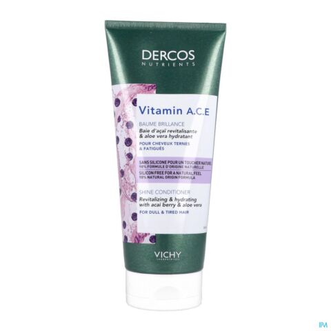Vichy Dercos Nutrients Vitamin A.C.E. Baume Brillance Après-Shampooing Cheveux Ternes & Fatigués Tube 200ml