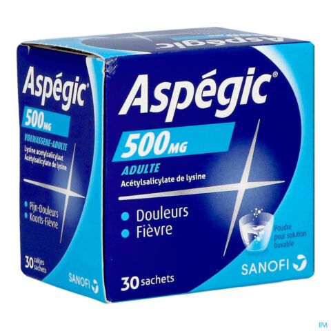 Aspegic 500mg Adultes 30 Sachets