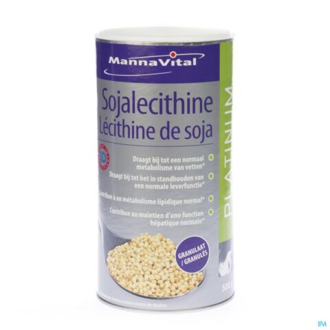 Mannavital Lécithine de Soja Platinum Sans OGM Granulés 500g