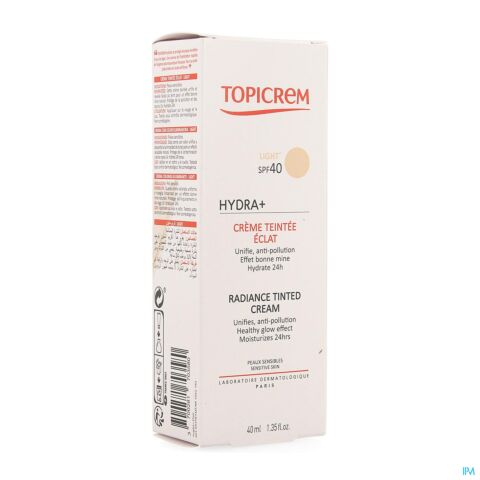 Topicrem Hydra+creme Teintee Eclat Licht Tube 40ml