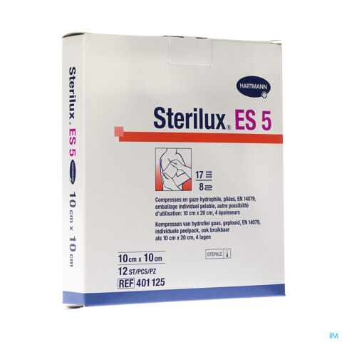 Hartmann Sterilux ES5 Compresses Stériles 8 Plis 10x10cm 12x1 Pièce
