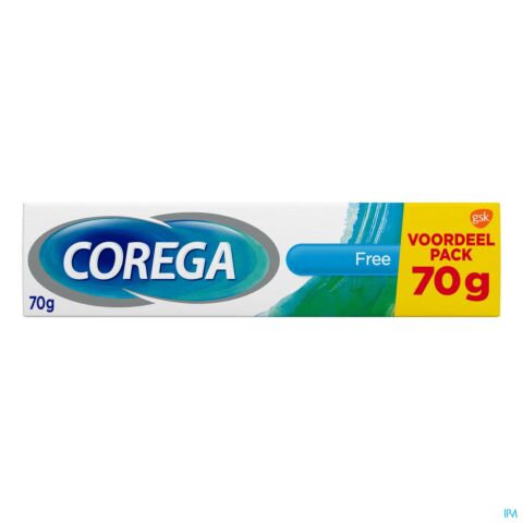 Corega Free Crème Adhésive pour Prothèse Dentaire Tube Pack Avantage 70g