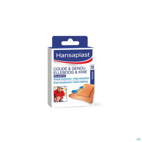 Hansaplast Elastic Grande Compresse Coude & Genou 10 Pièces