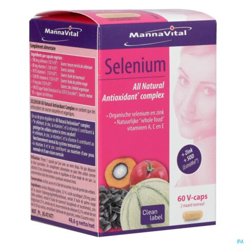 Mannavital Selenium All Natural Antioxidant Complex 60 V-Caps