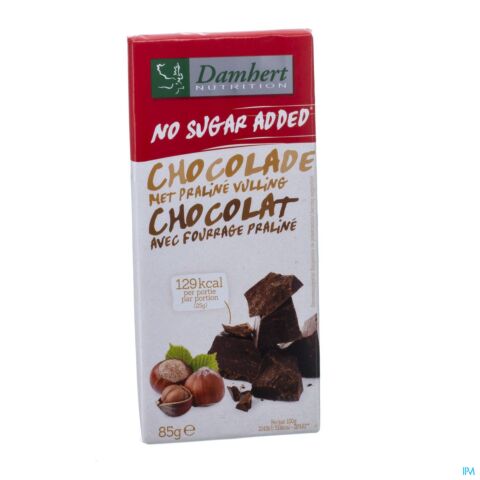 Damhert Chocolat Lait/praline Fourre S/sucre 85g