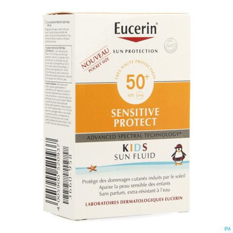 Eucerin Sun Sensitive Protect Kids Enfants Fluide IP50+ Pocket 50ml