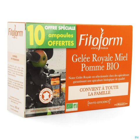 Gelee Royale Bio Miel-fructose Amp 20+10 Fitoform
