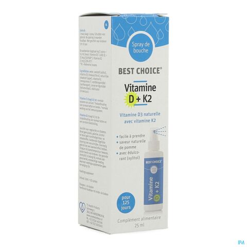 Best Choice Spray Bouche Vitamine D3 + K2 25ml