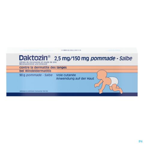 Daktozin 2,5mg/150mg Pâte contre la Dermatite des Langes Tube 90g