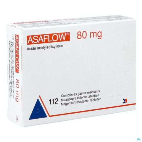 Asaflow 80mg Affections Cardiovasculaires 112 Comprimés Gastro-Résistants