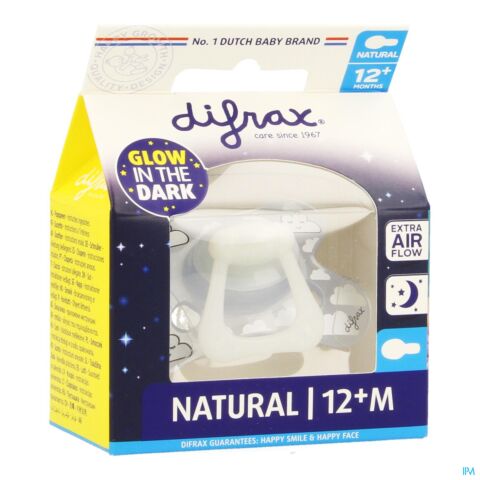 Difrax Sucette Natural Nuit Sleepy Timo 12+ Mois 1 Pièce
