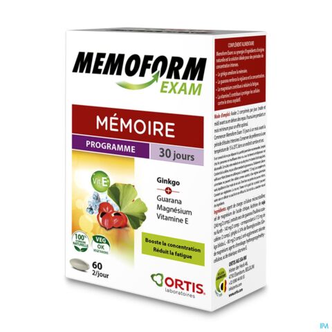Ortis Memoform Exam Mémoire & Concentration 60 Comprimés