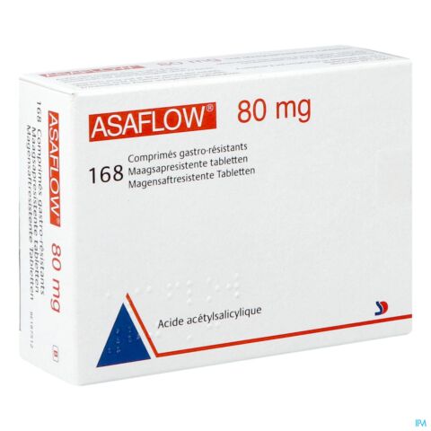 Asaflow 80mg Affections Cardiovasculaires 168 Comprimés Gastro-Résistants