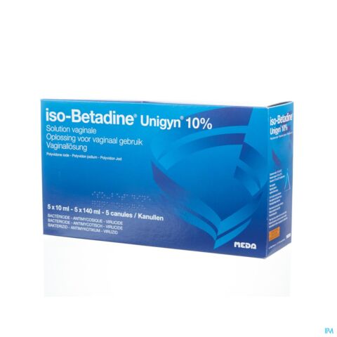 Iso-Betadine Unigyn 10% Solution Vaginale 5 x 10ml - 5 x 140ml - 5 Canules
