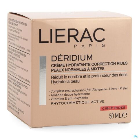 Lierac Déridium Crème Hydratante Correction Rides Peaux Normales à Mixtes Pot 50ml