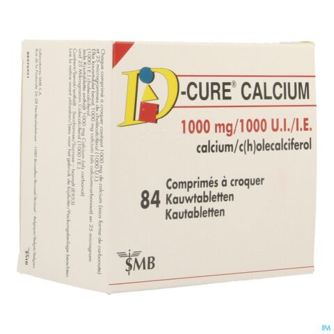 D-Cure Calcium 1000mg/1000 U.I. 84 Comprimés à Croquer