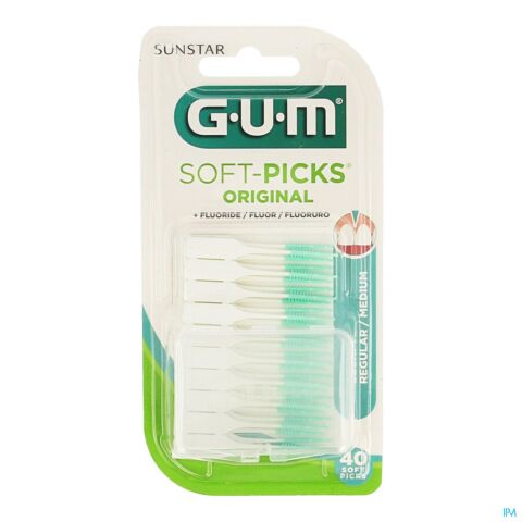 Gum Soft-Picks Original Regular/Medium Bâtonnets Interdentaires 40 Pièces