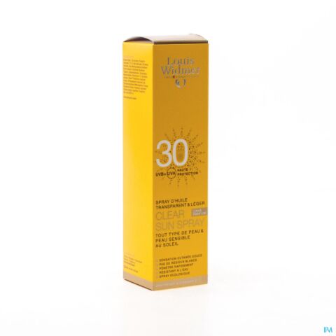 Louis Widmer Clear Sun Spray Transparent Sans Parfum IP30 125ml