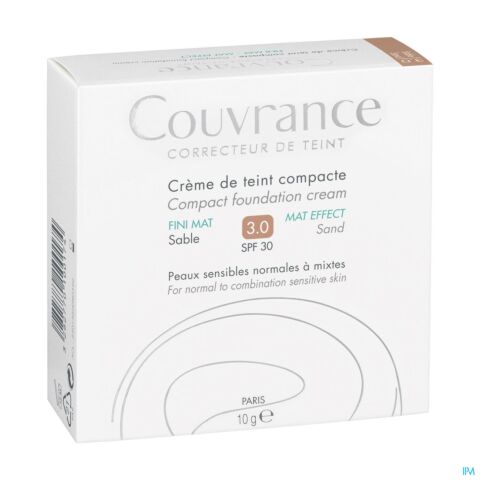 Avène Couvrance Crème de Teint Compacte Fini Mat 3.0 Sable Boîtier 10g