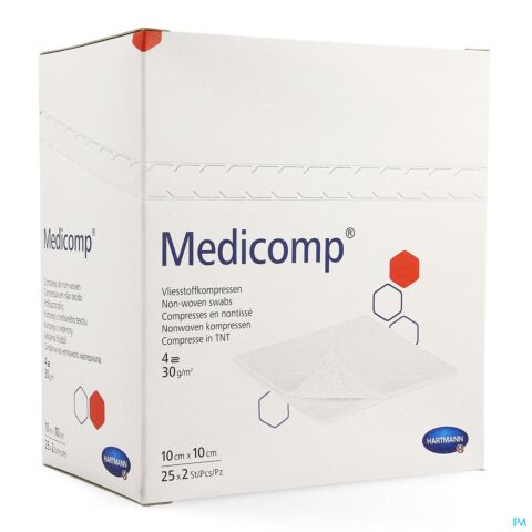 Hartmann Medicomp Compresses Stériles 4 plis 10x10cm 25x2 Pièces