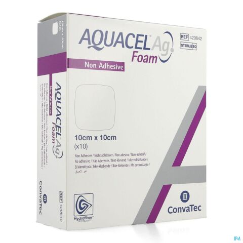 Aquacel Ag Foam Non Adhesif 10x10cm 10