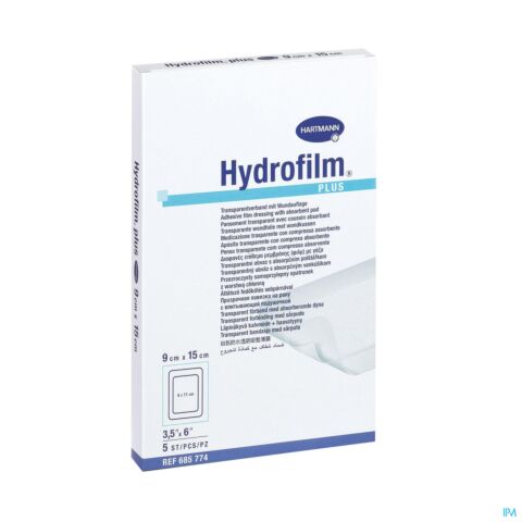 Hartmann Hydrofilm Plus Pansement de Plaie Autoadhésif 9cmx15cm 5 Pièces