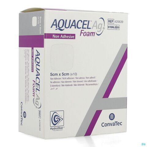 Aquacel Ag Foam Non Adhesif 5x5cm 10