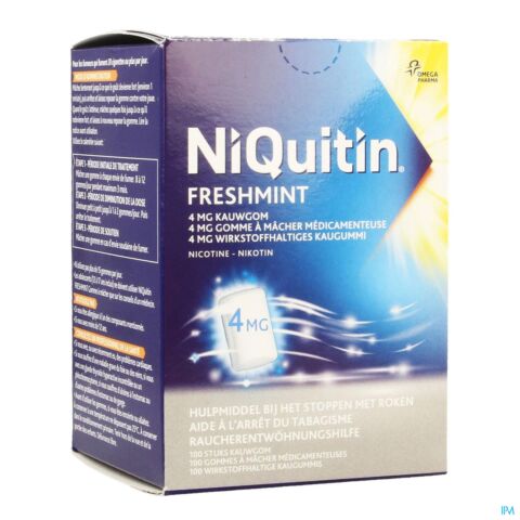 Niquitin Mint 4,0mg Gomme A Macher 100