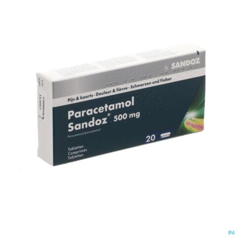 Paracetamol 500mg Sandoz Tabl 20