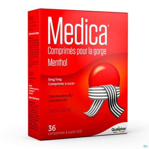 Medica Comprimés pour la Gorge Arôme Menthol 36 Comprimés à Sucer